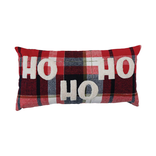 Ho Ho Ho Flannel Lumbar Pillow