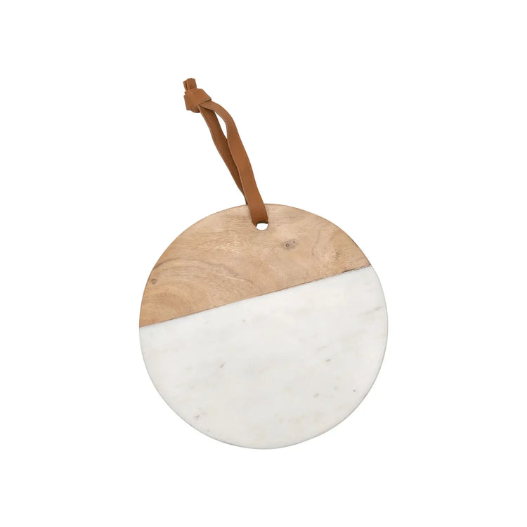 White Marble Round Wood Cutting Board