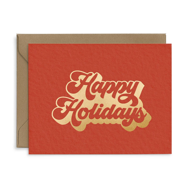Retro Happy Holidays Greeting Card