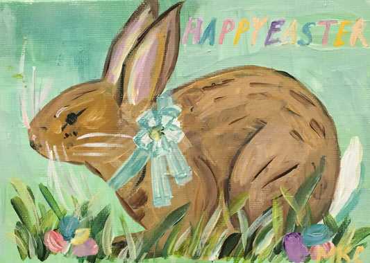 Mint Easter Bunny Greeting Card