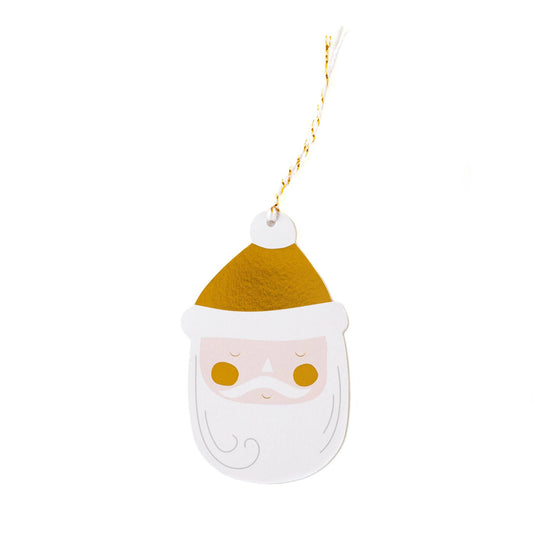 Golden Cheeks Santa Over-sized Tags