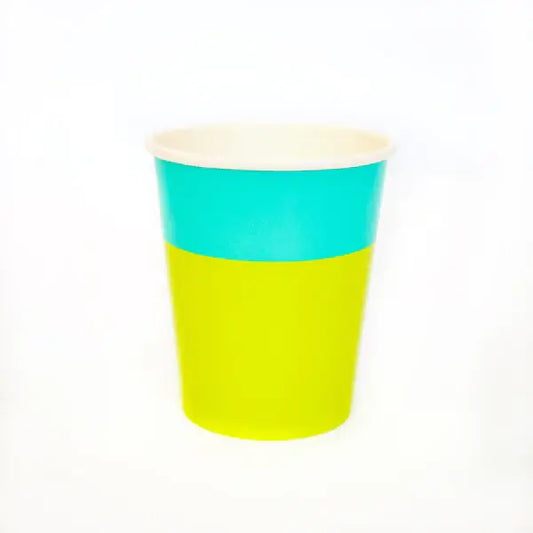 Lime Green and Turquoise paper cups
