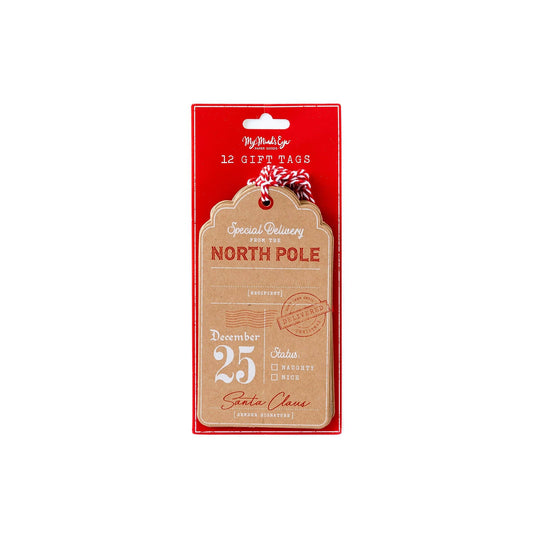 North Pole Kraft Over-sized Tags