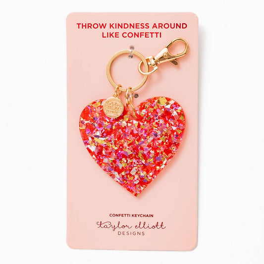 Heart Confetti Keychain