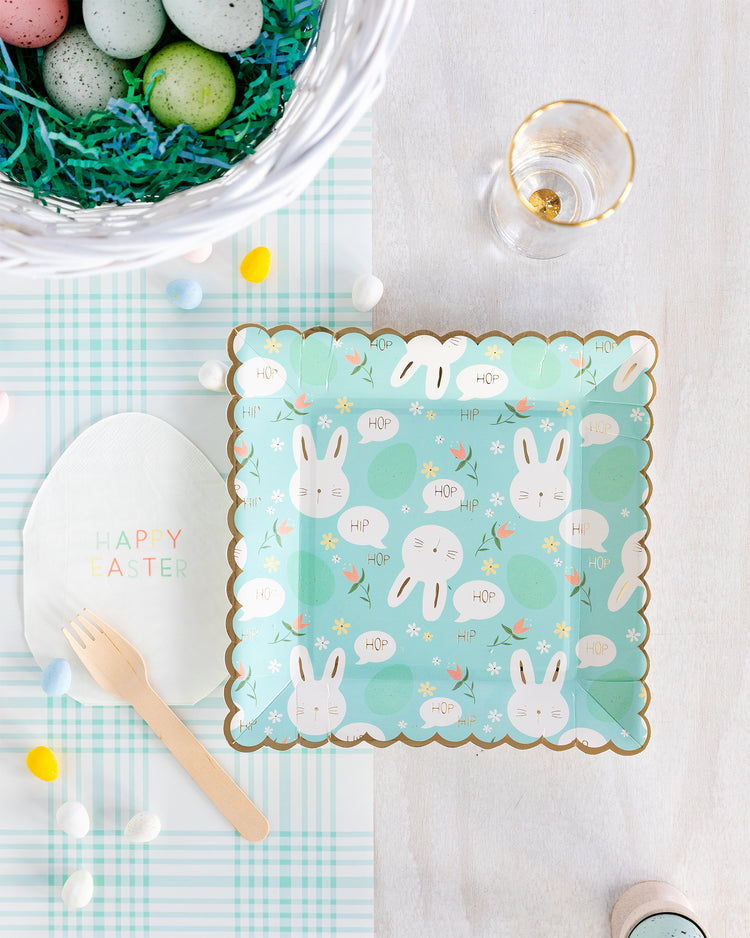 Easter Bunny Scalloped Edge Plate