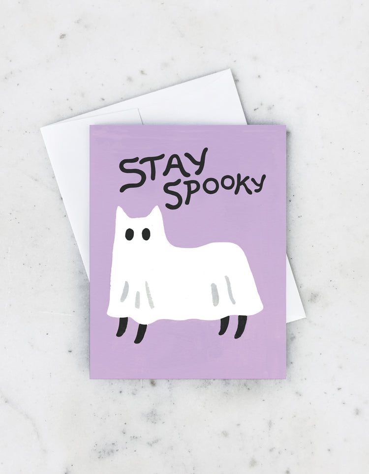 Ghost Cat Halloween Card