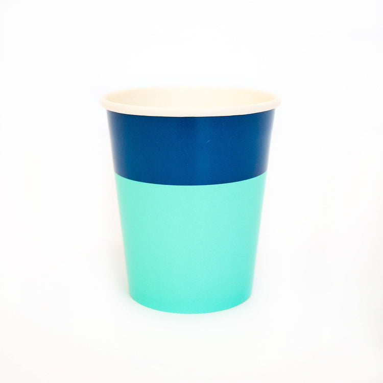 Navy and Light Blue paper cups