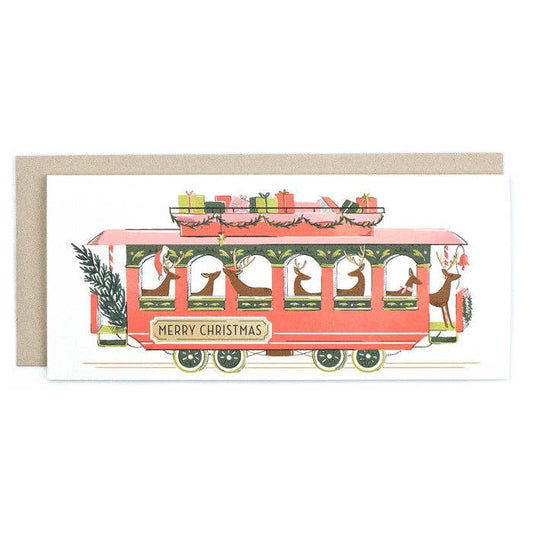 Christmas Trolley Greeting Card
