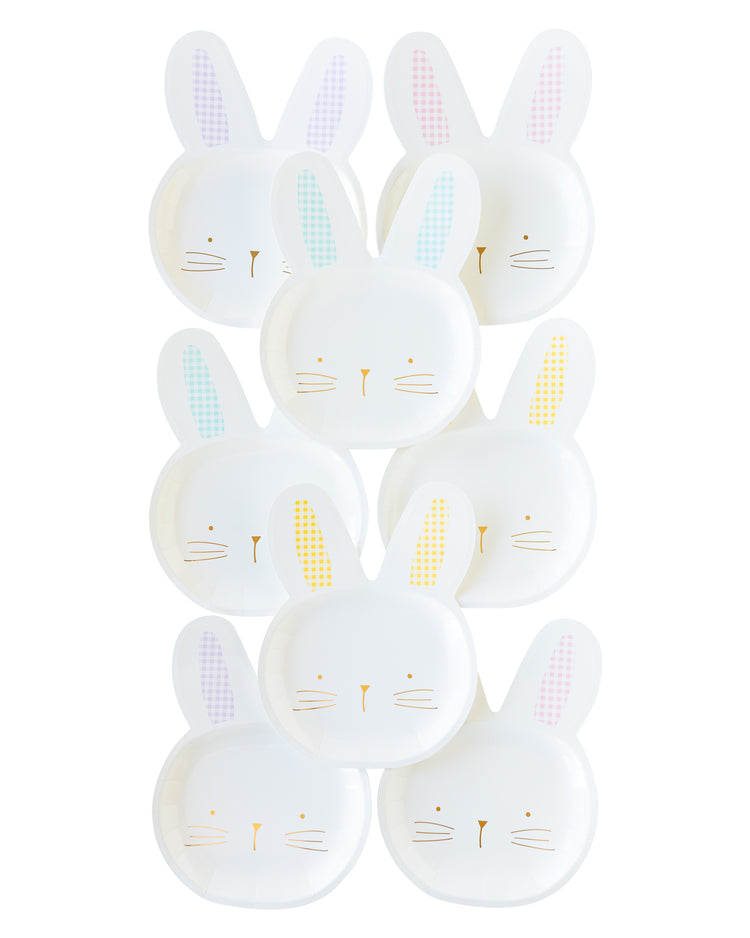 Gingham Bunny Shaped Plate Set