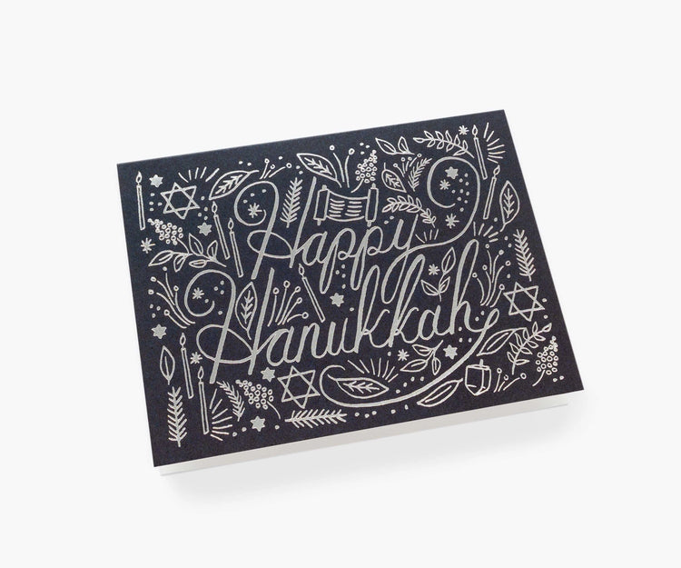 Silver Hanukkah Card