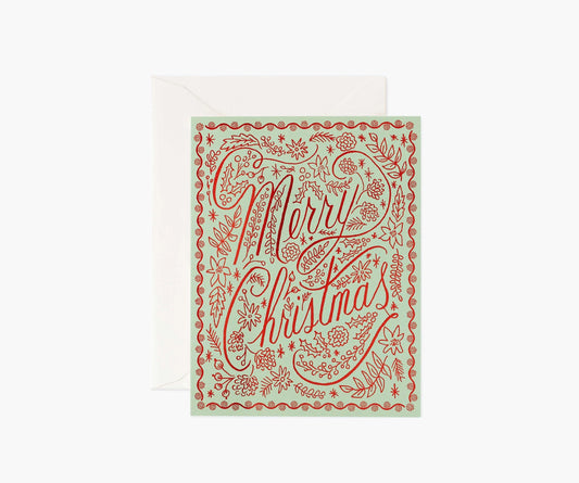 Crimson Christmas Greeting Card