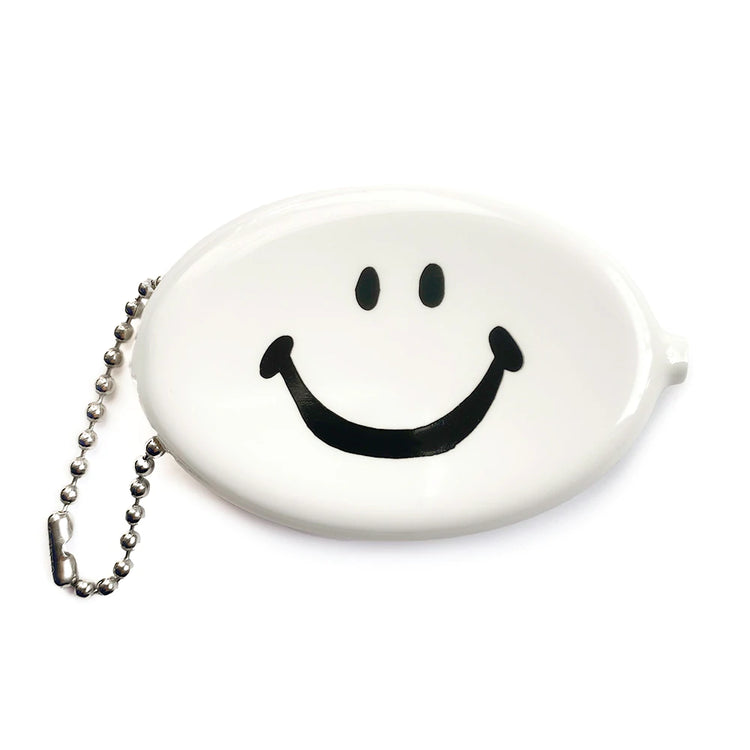 White Happy Face Coin Pouch