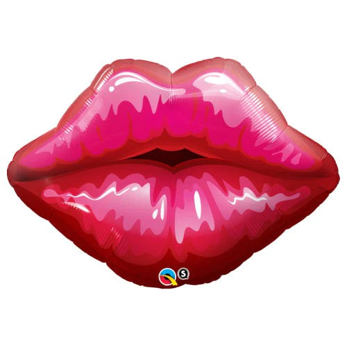 Giant Red Kissy Lips Foil Balloon